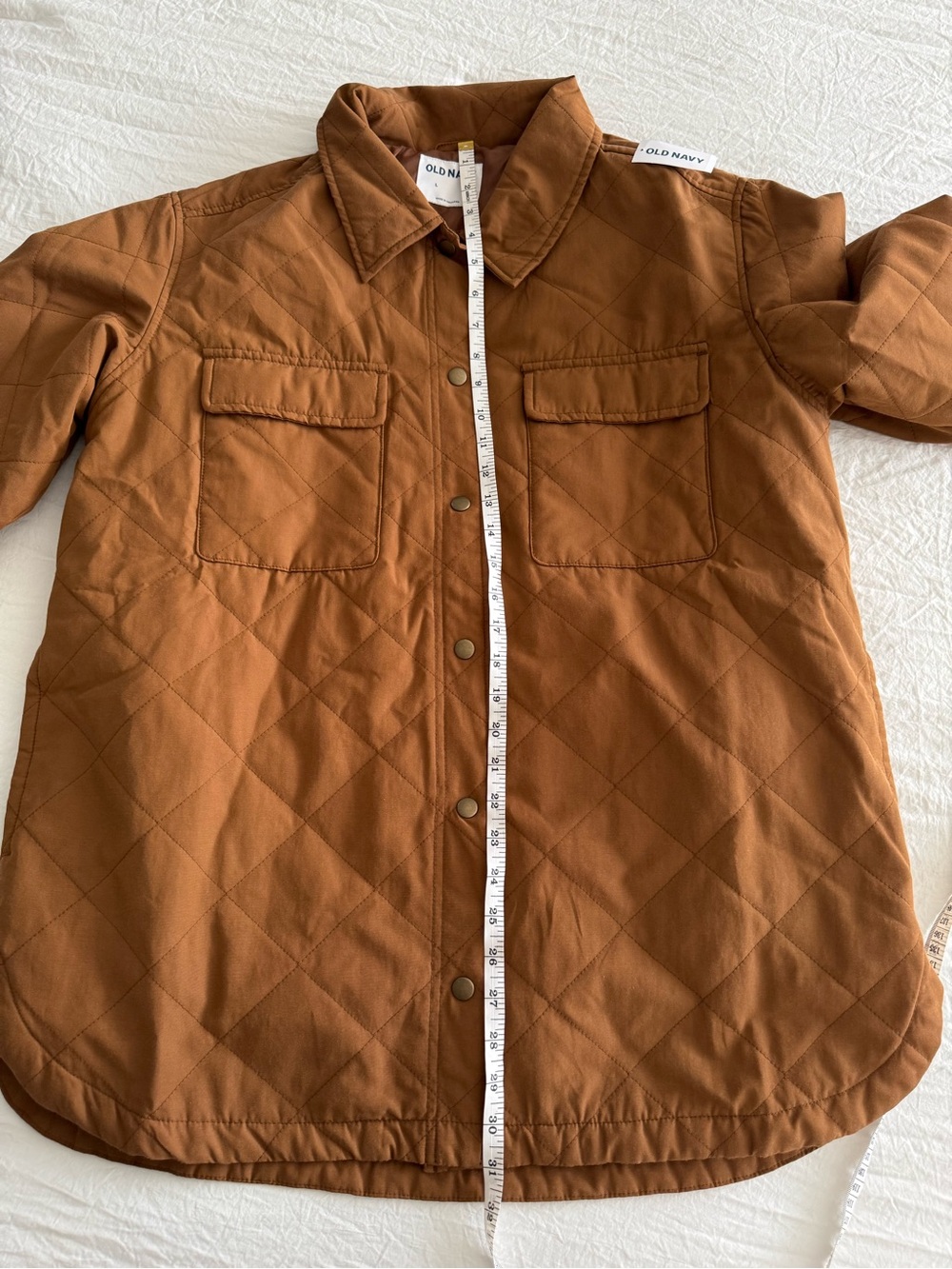 Old Navy NWT Quilted Brown Women's Utility Jacket Brown Shacket - Picture 11 of 14